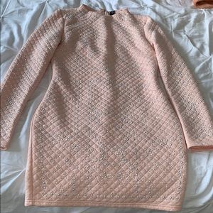Peach bedazzled quilted dress